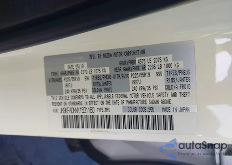 2019 Mazda Cx-5 Grand Touring из США, поврежденный, VIN JM3KFADMXK1631160